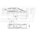 Dent de godet E20.4 à boulonner