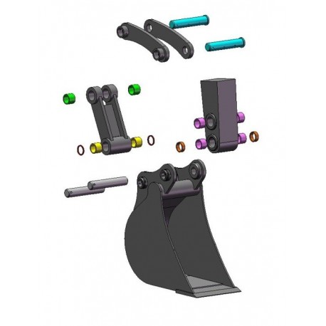 Axe et bague position 9 pour KUBOTA KX41.2S