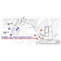 Kit complet (axes et bagues 1 à 13) pour KUBOTA U45.3 / U45.3 ALPHA / U50 / U50.3 ALPHA