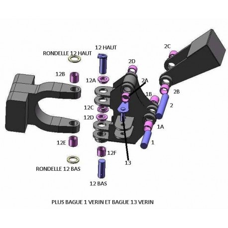 Kit pied de fleche KUBOTA KX161.3 / KX161.3 ALPHA