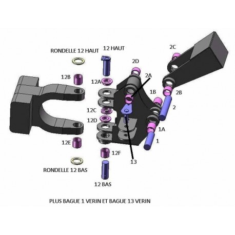 Kit pied de fleche KUBOTA KX121.3 Alpha