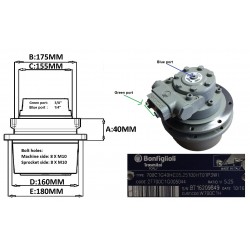 Moteur de translation pour mini pelle 1 à 1.8 Ton (8 + 8 trous)