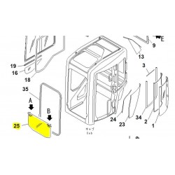 Vitre pare brise avant partie basse KOMATSU PC40MRX