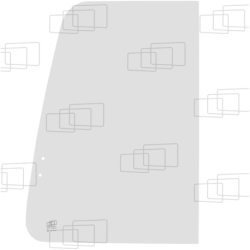 Schiebefenster vorne rechts für KUBOTA KX61.2 / KX61.2 ALPHA / KX71.2 / KX71.2 ALPHA / KX91.2 / KX121.2 / KX161.2 (Von 1997 bis 2004)