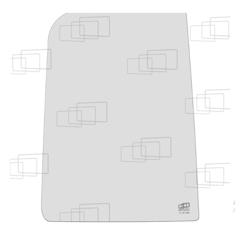 Festes rechtes Fenster für Kubota KX251-3 (von 2000 bis 2006)