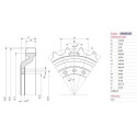 Kettenrad CHN (FIAT) TK76M / TK80A / TK80MA / TK85 / TK85M / TK90A / TK90MA / TK95M