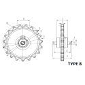 Verzahntes Leitrad JCB 801 / 801,4 / 801,6 / 8014 / 8015 / 8016 / 8017 / 8018 / MICROPLUS